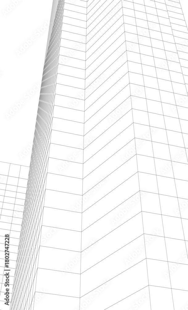 Fototapeta premium Modern building. Architectural background 3D illustration