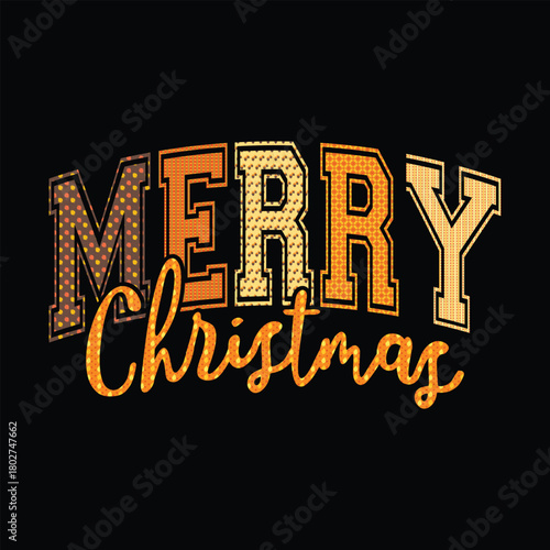 Merry Christmas fall graphic style