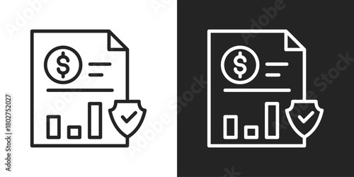 Liabilities  Icon In Black And White Line Style