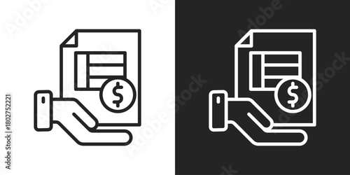 Hand Icon In Black And White Line Style