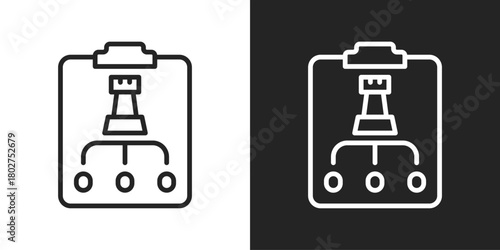 Framework Icon In Black And White Line Style