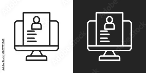 Onboarding Icon In Black And White Line Style