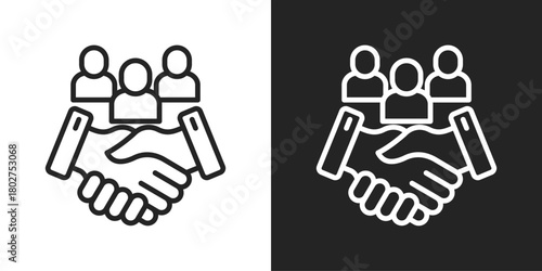 Relations Icon In Black And White Line Style