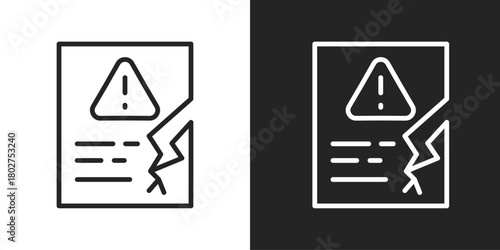 Data Breach Icon In Black And White Line Style
