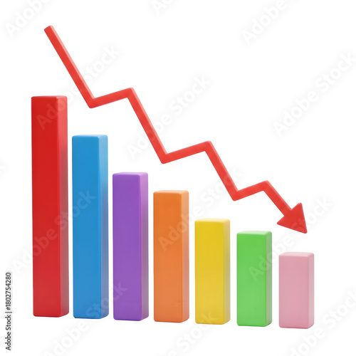 Bar chart showing a downward trend isolated on transparent background Free Download Bar chart showing a downward trend isolated on transparent background - GFXLoad