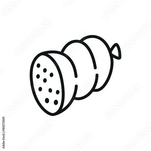 Sausage vector outline. Sign for a grocery store.
