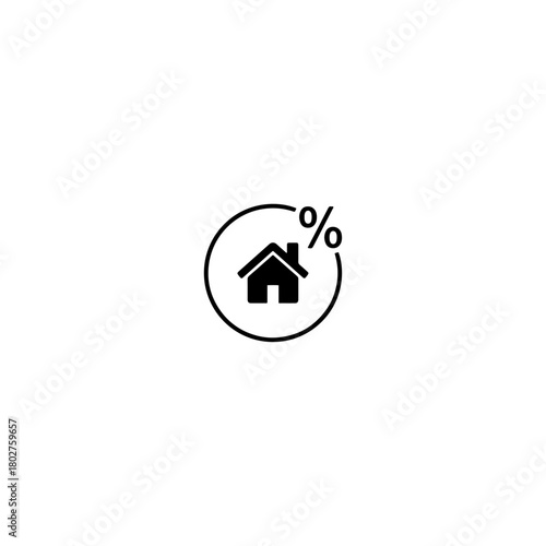 Rate for mortgage icon flat vector design.