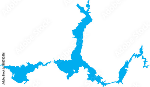 Lake Mead Map Arizona Nevada Editable Vector