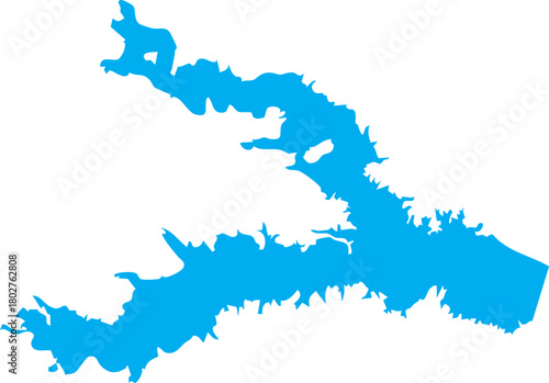 Richland-Chambers Reservoir Texas Map Editable Vector