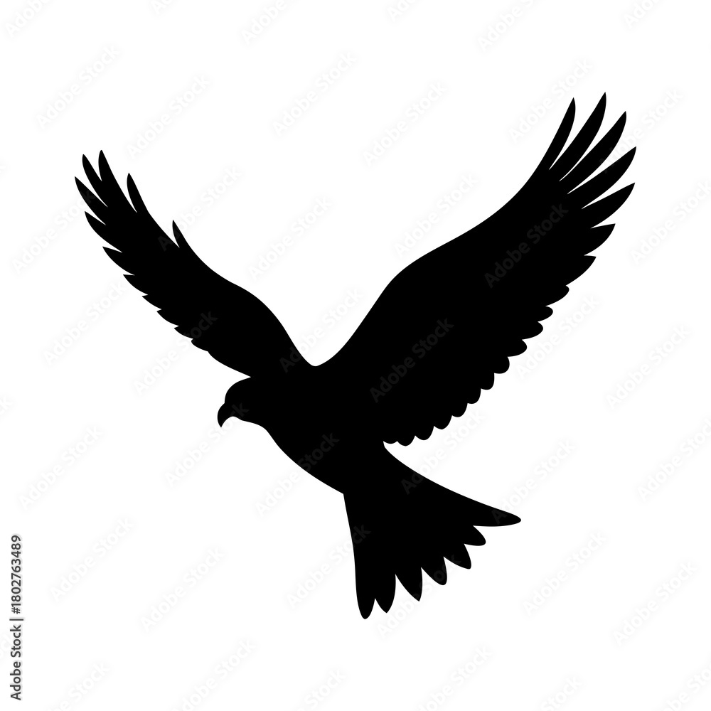 Obraz premium Flying bird silhouette vector