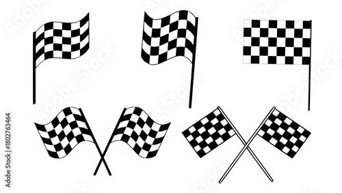 Race flags, racing flags set