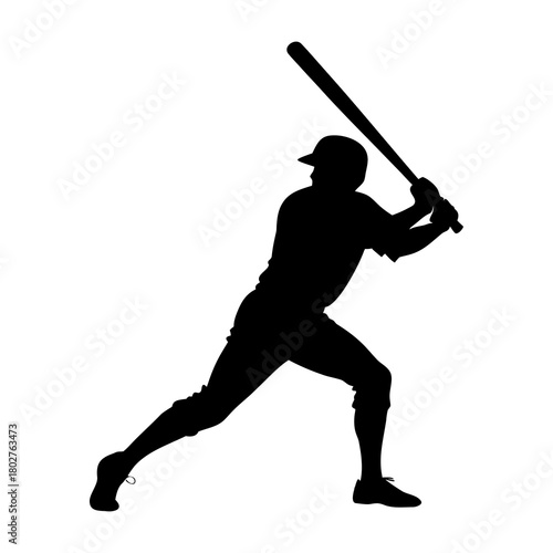 Baseball batter silhouette swing