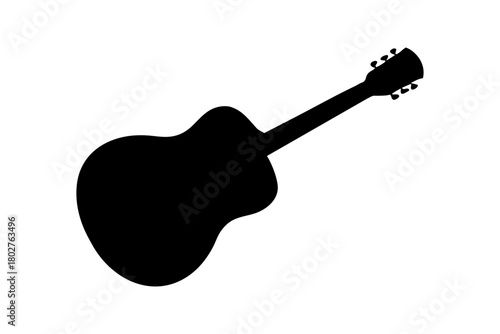 Acoustic guitar black silhouette