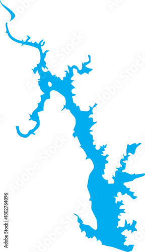 Falcon Lake Texas Map Editable Vector