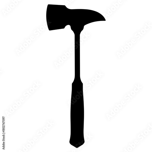 Axe silhouette tool, construction and woodworking in industry