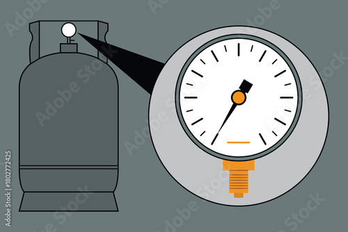 High pressure gas gauge illustration