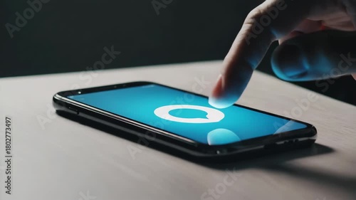 Wallpaper Mural Touchscreen interaction with a smartphone in a dimly lit room Torontodigital.ca