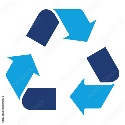 Recycling Flat Blue Icon