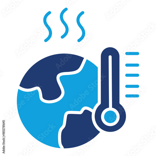 Climate Change Flat Blue Icon