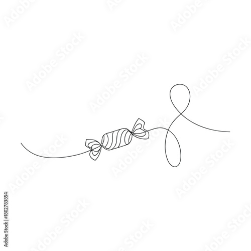 Wrapped Candy Line Art With Swirls Keywords: candy, sweet, treat, confection, sugar, wrapper