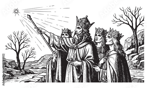 Kings observe star pointing with staff crowns