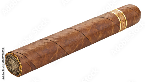 cigar png | Hand rolled cigar close-up studio shot on white for luxury lifestyle and tobacco concepts