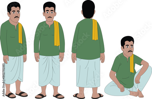 Indian man cartoon character. moral stories for the best cartoon character. the character best for your animation videos