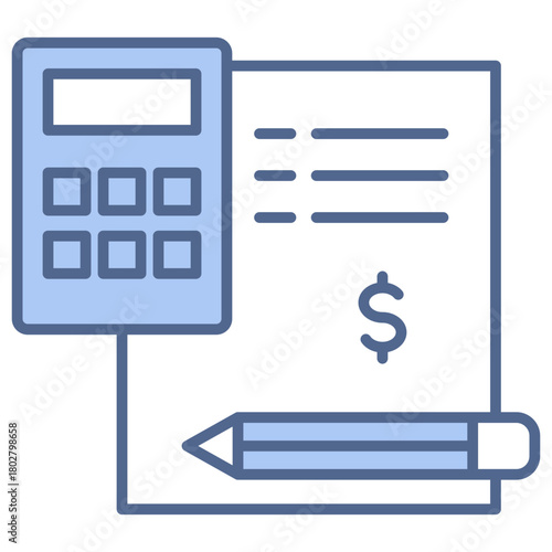 Accounting Service Blue Icon