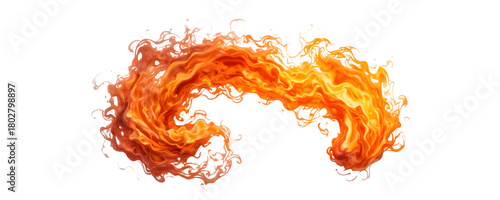 a vibrant and dynamic illustration of a swirling flame showcasing intense orange and red hues with a smoky texture
