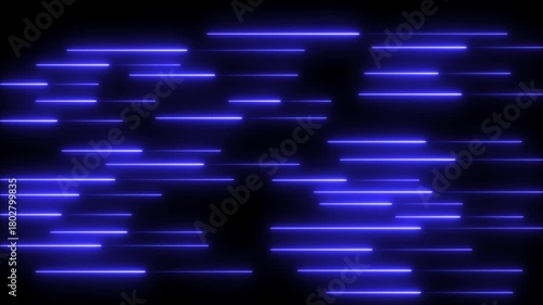 Abstract Blue Neon Light Streaks Moving Fast on Black Background image photo