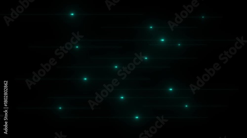 Teal Light Streaks and Flares on Black Background Keywords: teal, light, streaks, flares, glowing, motion, speed, abstract, dark, black, background, energy, technology, futuristic, science, data