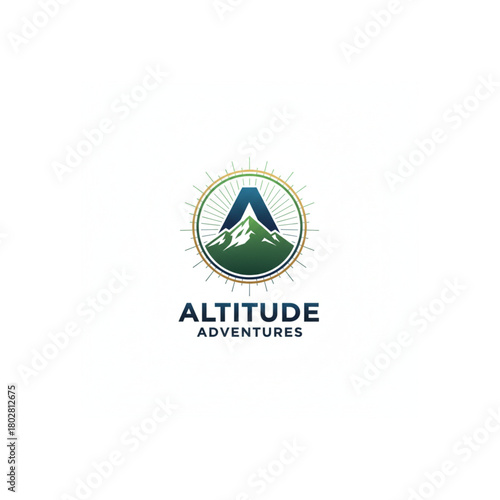 Inspiring mountain peak logo design with letter A, ideal for adventure brand, climbing club, hiking tours, or outdoor gear company seeking a memorable symbol