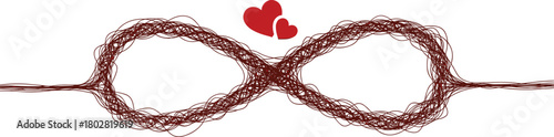Symbol of Eternal Love and Connection Infinity Sign with Hearts - Representing Forever Bond
