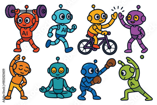 set of funny cartoon monsters