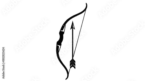 Vector illustration of bow and arrow icon isolated on transparent background 