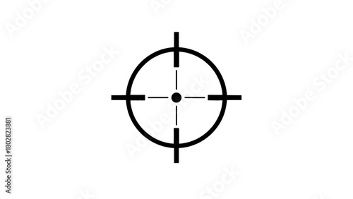 Vector illustration of crosshair target icon, representing focus and precision, isolated on transparent background 