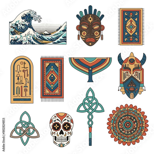Collection of cultural and artistic symbols.
