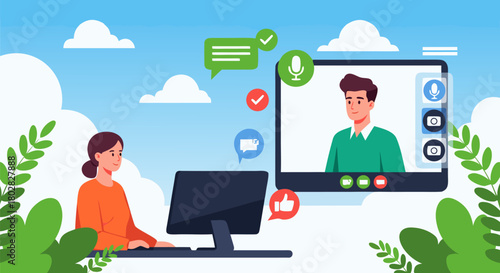 Online Communication Connecting People Through Virtual Meetings and Remote Interactions