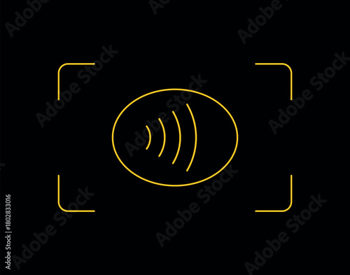Contactless payment icon (NFC). Symbol of purchase or store, cash register or bank card. Cashless payment.