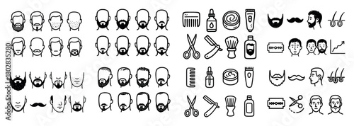 Men's beard styles and grooming tools