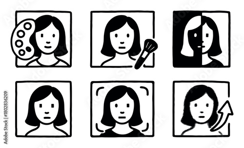 Photography Editing Doodle Icons