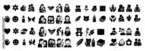 Family and care icons collection