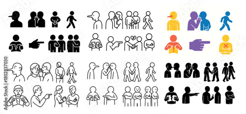 Diverse human figures in various poses