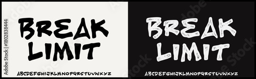 Rough handmade vector font. Rough and rough textured alphabet. Grunge and horror vibe typography.