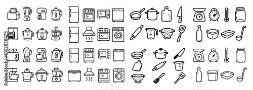 Kitchen appliance and utensil icons