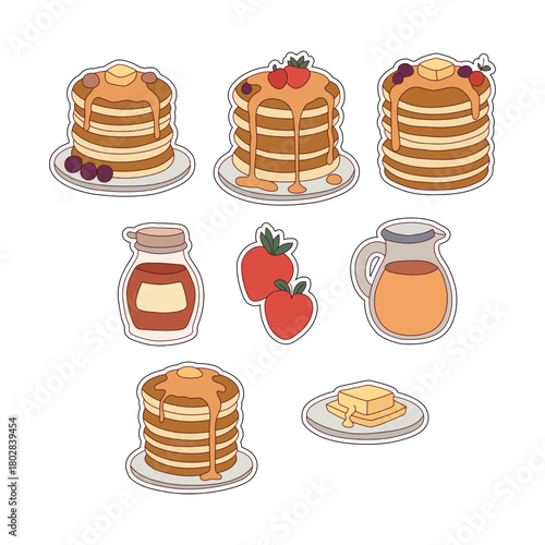 sweet food pancake sticker collection