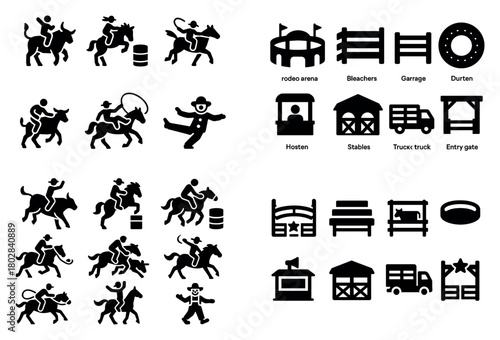 Rodeo icons and symbols collection