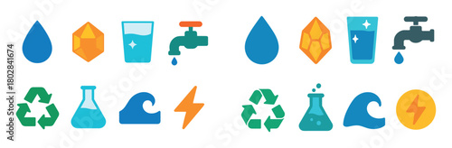 Colorful Desalination Icons