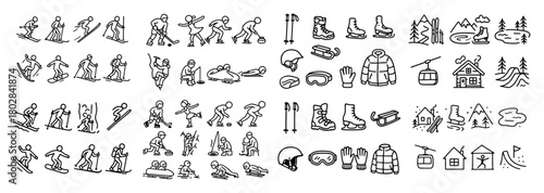 Winter sports icons collection