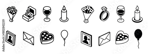 Isometric Love Icons